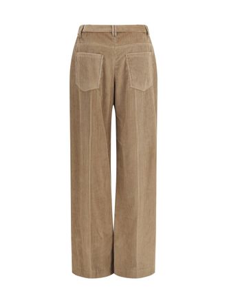 Brunello Cucinelli Cotton Velvet Trousers - Beige
