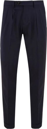 Michael Coal Daniel Pant - Heren - Nette broeken - Blauw - W34 - Wol - Broeken