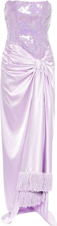Bronx and Banco Gina sequinned satin gown - women - Silk/Polyester/Polyester/Elastane/Polyester - M - Purple