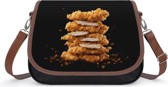 Generic Chicken Tenders Crossbody Bag Womens Handbag PU Message Bags Shoulder Purse with Adjustable Strap