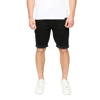 Crosshatch Heren Youlgreeve Denim Short met Riem (Zwart Gewassen)