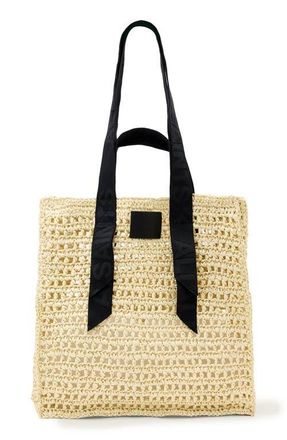 AllSaints Lullah Straw Tote Bag in Unbleached White at Nordstrom