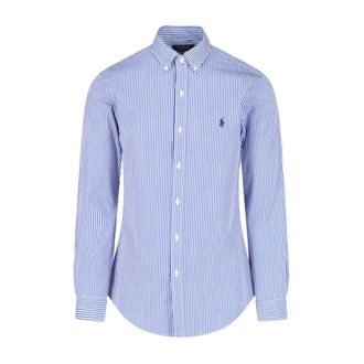 Ralph Lauren Gestreept Logo Overhemd - Heren - Zakelijke Overhemden - Blauw - S - Katoen - Overhemden