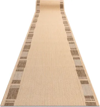 RugsX Rugsx - Alfombra De Pasillo Sizal Floorlux Modelo 20195 Color Ma&iacute;z/color Caf&eacute; 120 Cm Beige 120x1150 Cm