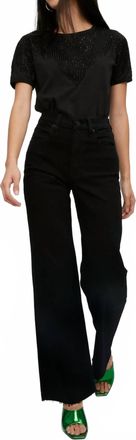 Rta Quinton Short Sleeve Top In Black