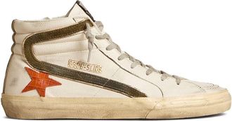 Golden Goose Slide leather high-top sneakers - men - Calf Leather/Sheepskin/Rubber/Calf Leather/Cotton/Polyurethane/Polyester/Viscose - 44