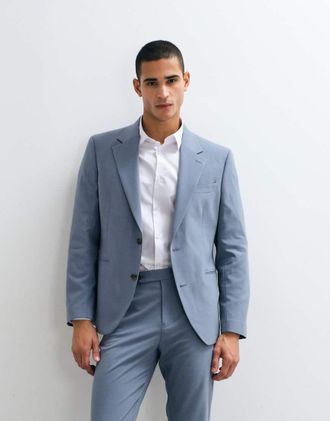 Asos Blazer da abito slim azzurro-Blu