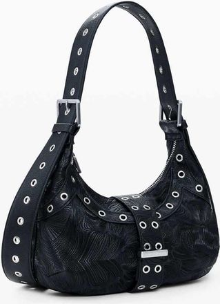 Desigual Borsa nera con borchie in rilievo-Nero