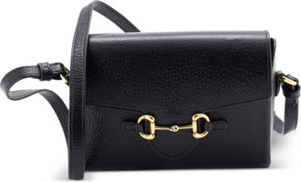 Gucci Horsebit 1955 Flap Leather Mini crossbody bag - Nero