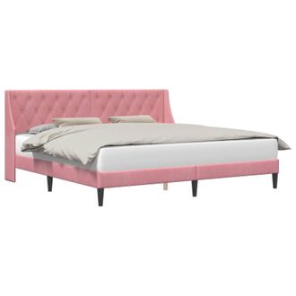 vidaXL Struttura Del Letto Con Testiera Rosa 200 X 200 Cm Velluto Vidaxl