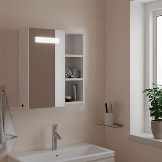vidaXL Mueble De Ba&ntilde;o Con Espejo Y Luz Led Blanco 45x13x52 Cm Vidaxl