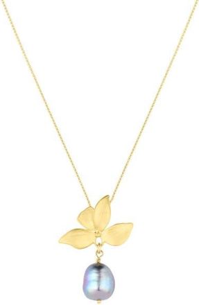 Set & Stones Maeve Pearl Necklace in Gold /Peacock at Nordstrom, Size 18