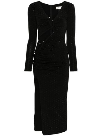 Nissa crystal-embellished midi dress - women - Polyester/Spandex/Elastane/Polyester/Spandex/Elastane - 36 - Black