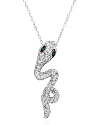 Suzy Levian Suzy Levian Silver Cz Wild Snake Necklace