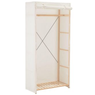 vidaXL Armario De Tela Blanco 79x40x170 Cm Vidaxl