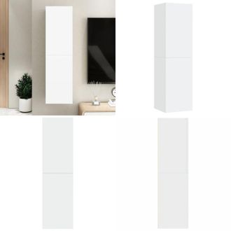 vidaXL Mobile Porta TV Bianco 30,5x30x110 cm in Legno Multistrato - Mobile tv - Armadio tv sospeso