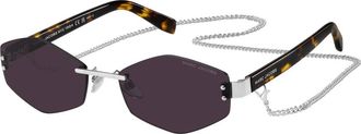Marc Jacobs Palladium/Violet Zonnebril - Dames - Zonnebrillen - Paars - 57 MM - Accessoires