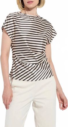 Lyss&eacute; Womens Bruna Side Draped Top In Coastal