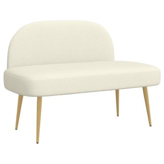 vidaXL Banco Tapizado Con Respaldo Crema 110 X 60 X 76 Cm Tela De Pana Vidaxl