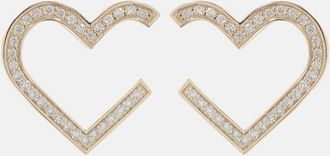 Sydney Evan Heart 14kt gold hoop earrings with diamonds