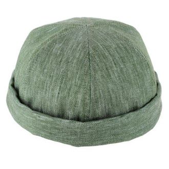 Wigens Mens Denim Linen Docker Cap in Green at Nordstrom, Size X-Large