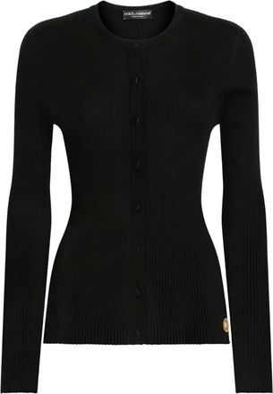 Dolce & Gabbana ribbed button-up cardigan - women - Cashmere - 44 - Black