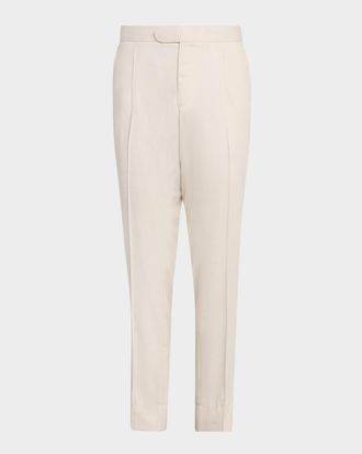 Brioni Mens Mel Wool Trousers