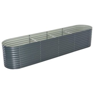 Berkfield Home Garden Raised Bed 400x80x81 cm Galvanised Steel Grey | Size: 400 x 80 x 81 cm