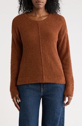 Bobeau Silky Plush Step Hem Sweater in Pumpkin Spice at Nordstrom Rack, Size X-Large