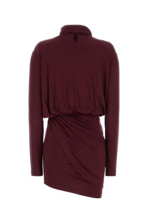 Blumarine Draped Viscose Dress - Burgundy