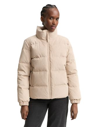 Tom Tailor Denim Steppjacke TOM TAILOR DENIM, Damen, Gr. XXL (44), cashew beige, Cord, Obermaterial: 90% Polyester, 10% Polyamid. Futter: 100% Polyester, unifarben, re