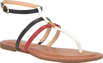 Tommy Hilfiger Lincoe T-Strap Sandal in Marine/White/Blood Red at Nordstrom Rack, Size 8.5