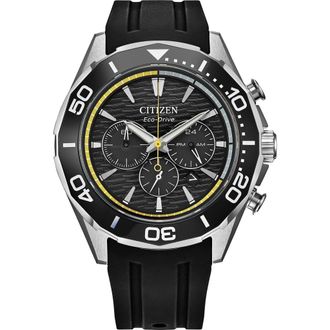 Citizen Endeavor Eco-Drive Chronograph Synthetic Strap Watch, 43mm in Black at Nordstrom
