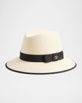 Valentino Garavani VLOGO Straw Fedora