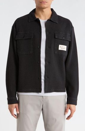 Brain Dead Waffle Knit Button-Up Shirt in Black at Nordstrom, Size Xx-Large