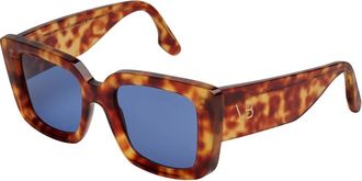 Victoria Beckham Vierkante Oversized Acetaat Zonnebril - Dames - Zonnebrillen - Bruin - ONE Size - Accessoires