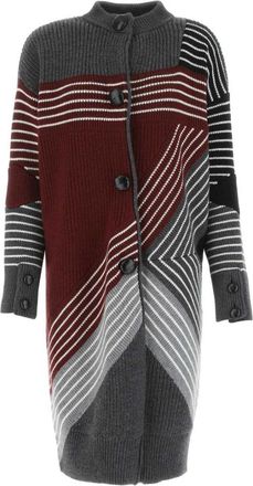 Stella McCartney Multicolor Striped Wool Knitted Coat
