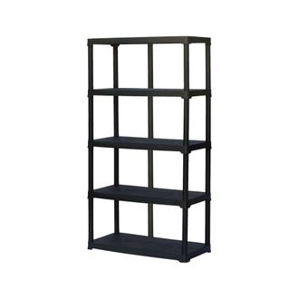Dmora Estante De 3 Estantes En Polipropileno, Estantes Multiusos Para Interiores O Externos, 100% Made In Italy, 100x45h176 Cm, Color Antracita, Con Embalaj