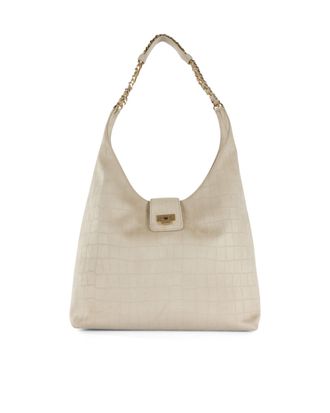 Elisabetta Franchi Vanilla Hobe Suede Bag