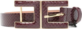 Elisabetta Franchi Cintura con fibbia logo - Rosso