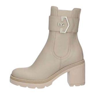 Nero Giardini Leather Chelsea Boots - female - Nerogiardini - Heeled Boots - Beige - 4 UK - Shoes