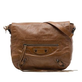 Balenciaga Pre-owned Balenciaga Lambskin Motocross Classic Folk Messenger Bag Unisex OR7WLJV6KMBWF1ZT