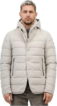 Duno Gewatteerde Bi-Stretch Jas met Capuchon - Heren - Winterjassen - Beige - M - Polyester - Jassen