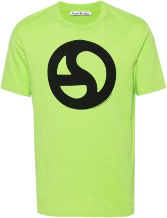 Acne Studios Logo T-Shirt - Heren - T-shirts - Groen - XS - Katoen - Tops