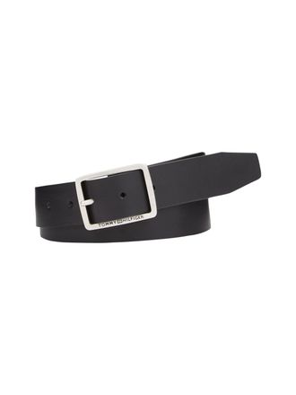 Tommy Hilfiger Lederg&uuml;rtel TOMMY HILFIGER JEANS BUCKLE 3.5 cm breit, Herren, Gr. 80, schwarz, Rindsleder, G&uuml;rtel Lederg&uuml;rtel