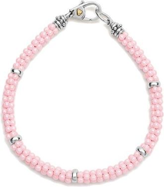 Lagos Signature Pink Caviar Beaded Station Bracelet at Nordstrom, Size 6