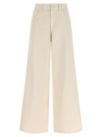 Brunello Cucinelli Beige Relaxed Mid Rise Jeans