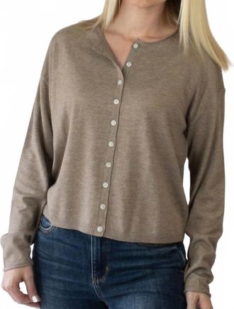 Thread & Supply Della Cashmere Cardigan In Taupe