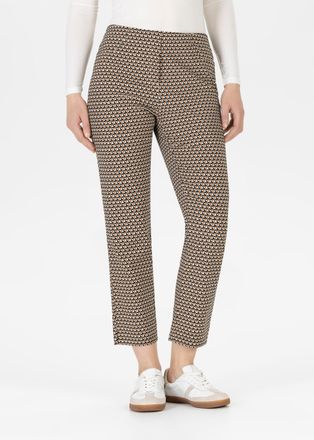 Stehmann 3/4-Hose STEHMANN, Damen, Gr. 44, N-Gr, braun (camel,552), Web, Obermaterial: 62% Viskose, 33% Polyamid, 5% Elasthan, Minimalmuster, gemustert, 3/4-L&auml;