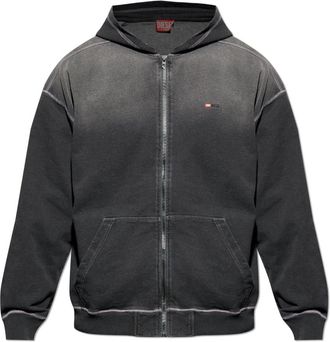 Diesel S-Blaxto-Hood-Zip Hoodie - Heren - Vesten met rits - Zwart - S - Katoen - Hoodies & sweatvesten